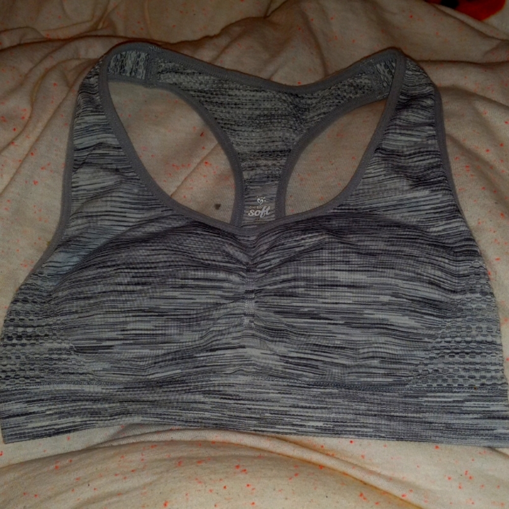 NEVER WORN grey justice padded sports bra